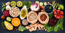Foods High In Antioxidants Like Nuts, Berries And Greens